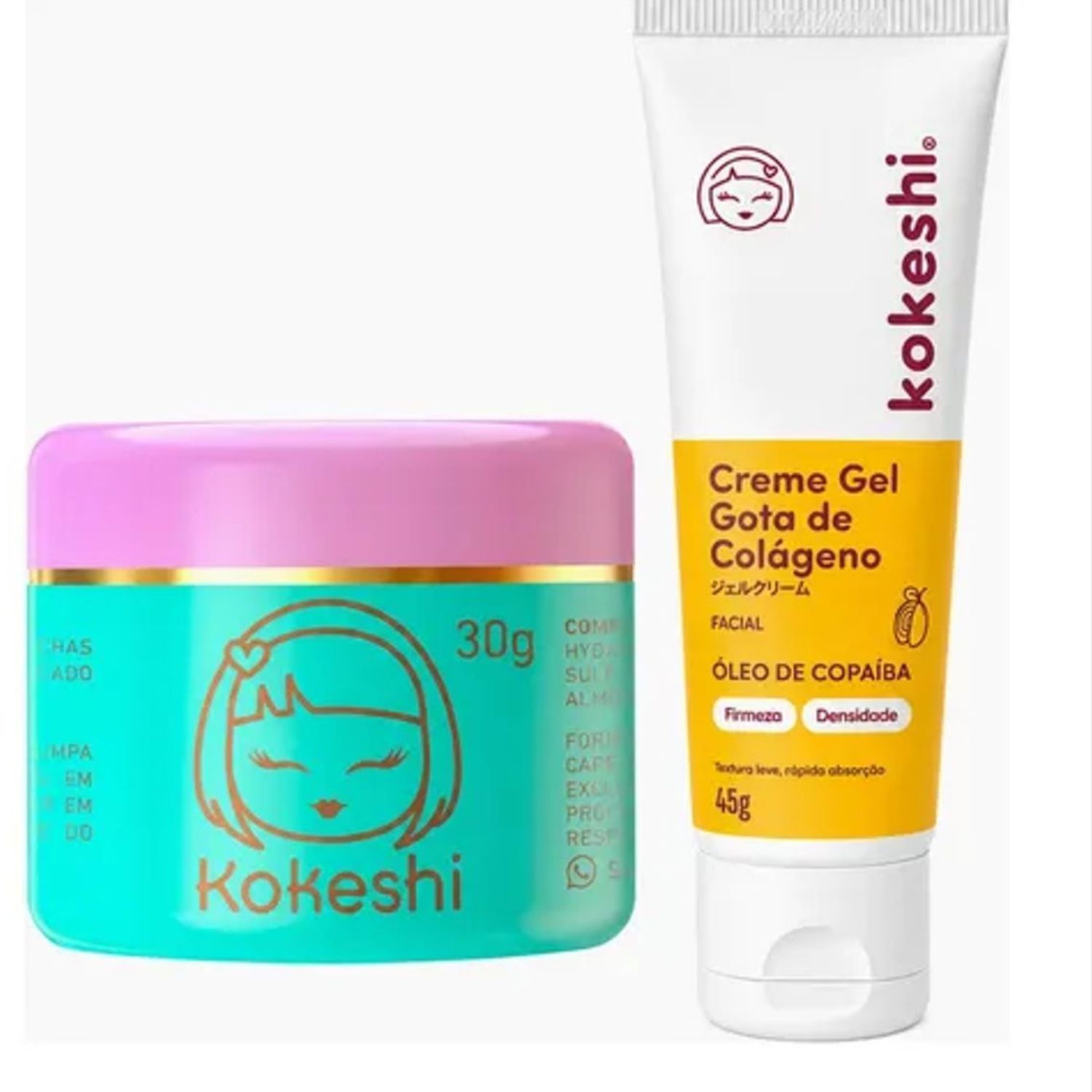 Kit Kokeshi Pele de Porcelana + Creme Gel Gota De Colágeno
