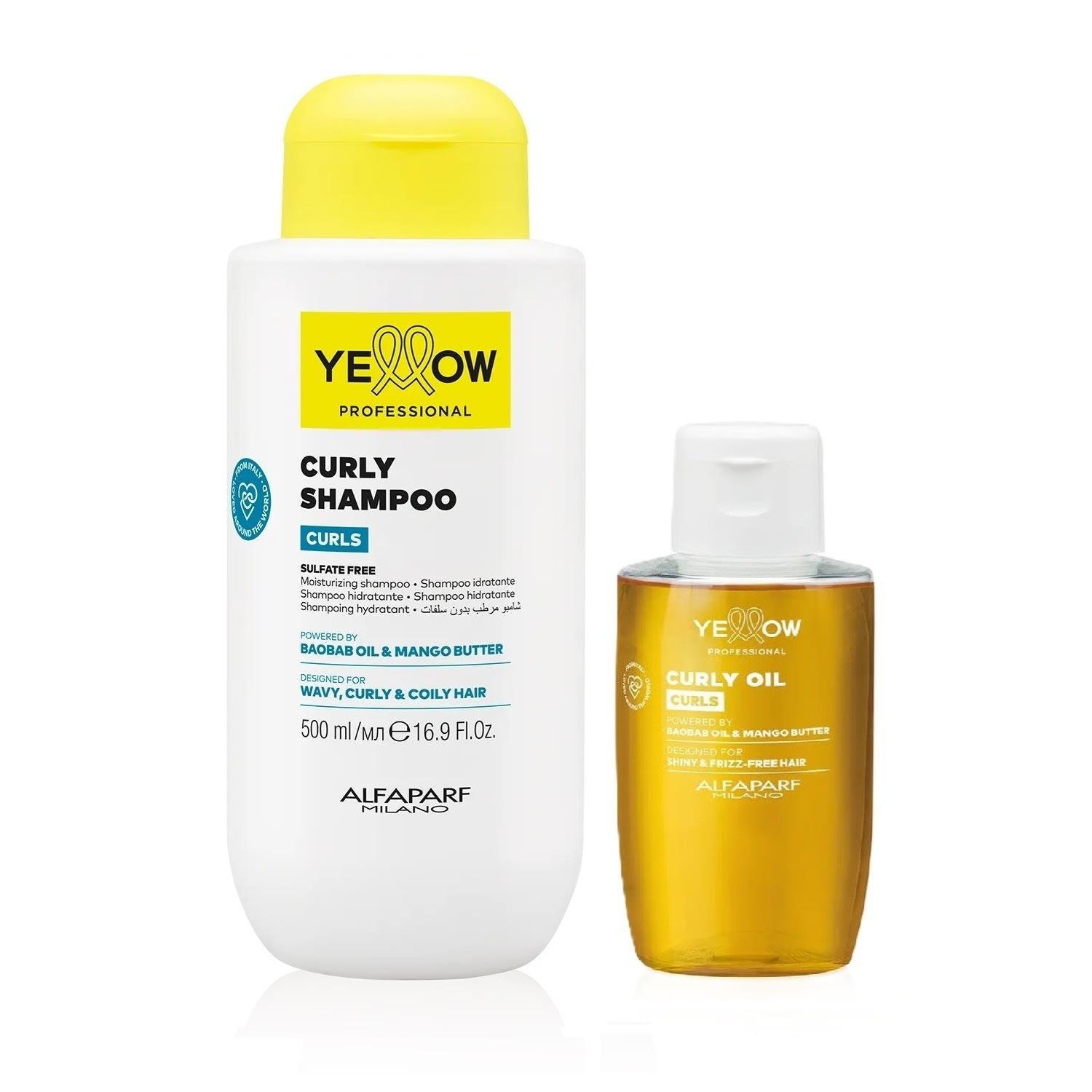 Kit Yellow Curls - Shampoo 500ml + Óleo 100ml