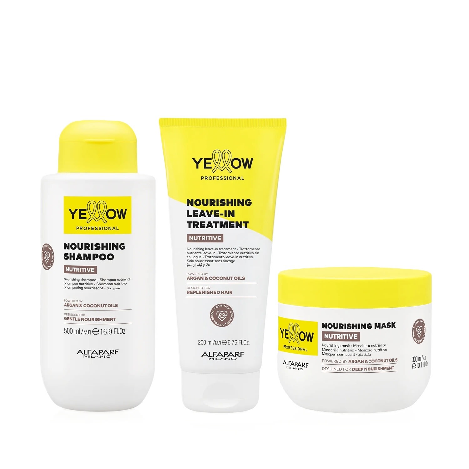 Kit Yellow Nutritive Tratamento Nutritivo - Shampoo 500ml + Máscara 300ml + Leave-In 200ml