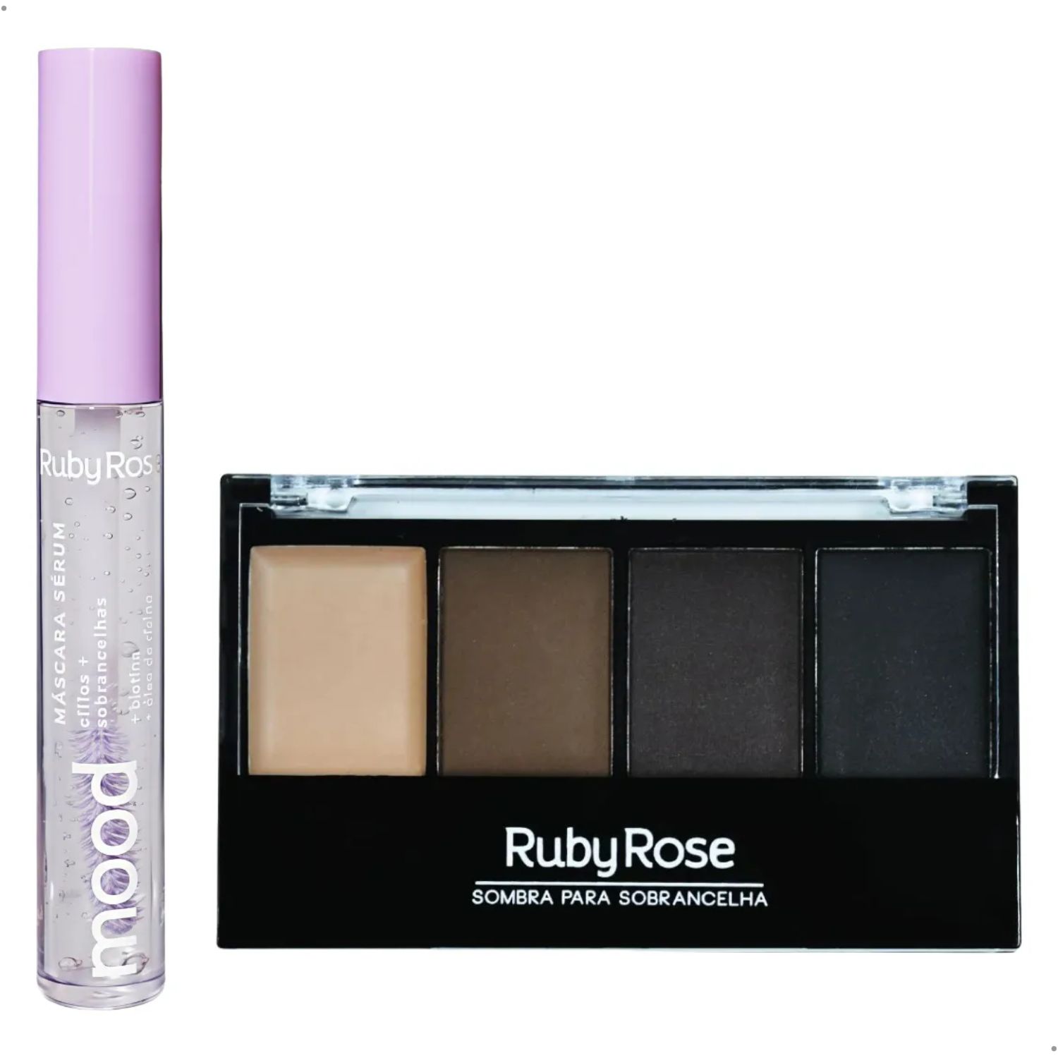 Kit Máscara Incolor Mood e Paleta Sombra Sobrancelha Ruby Rose