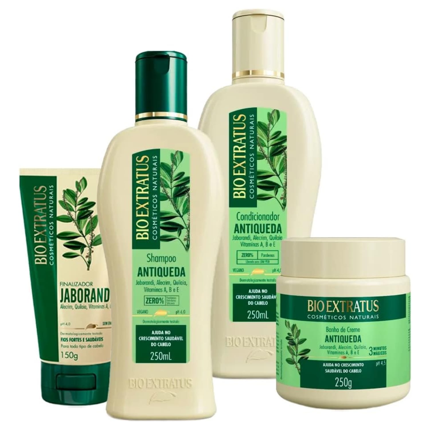 Kit Jaborandi Antiqueda Shampoo Condicionador Mascara e Finalizador
