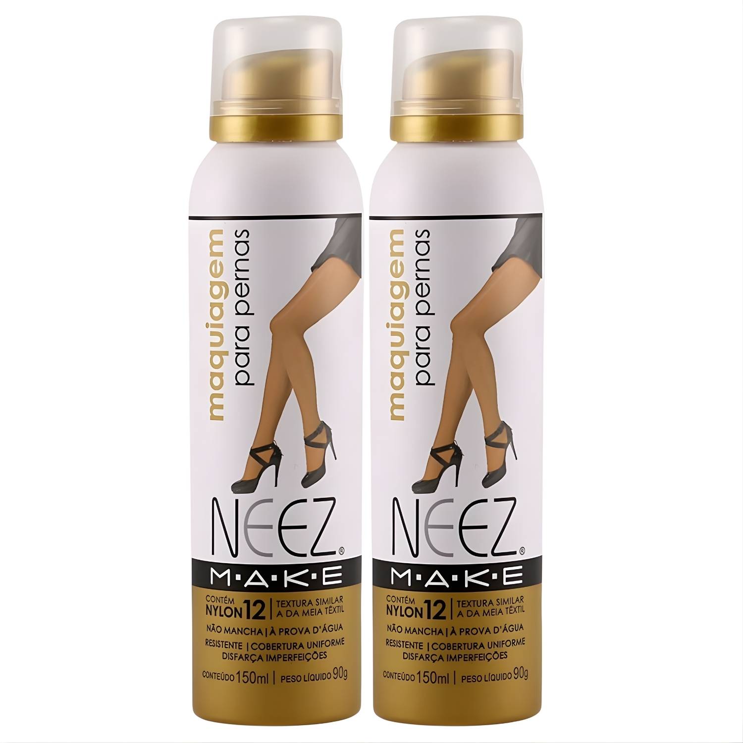 Kit 2 Maquiagem Para Pernas Spray Neez Profissional Esconde Estrias Celulites Pele Clara 150ml
