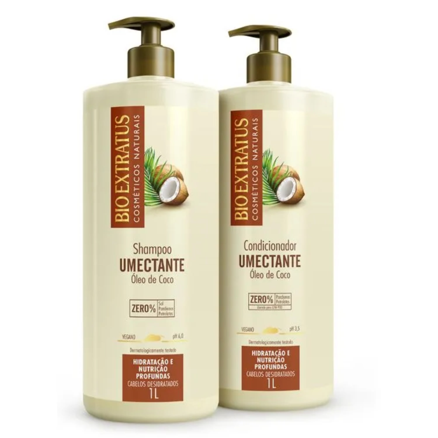 Shampoo e Condicionador Umectante Kit Bio Extratus 1 Litro