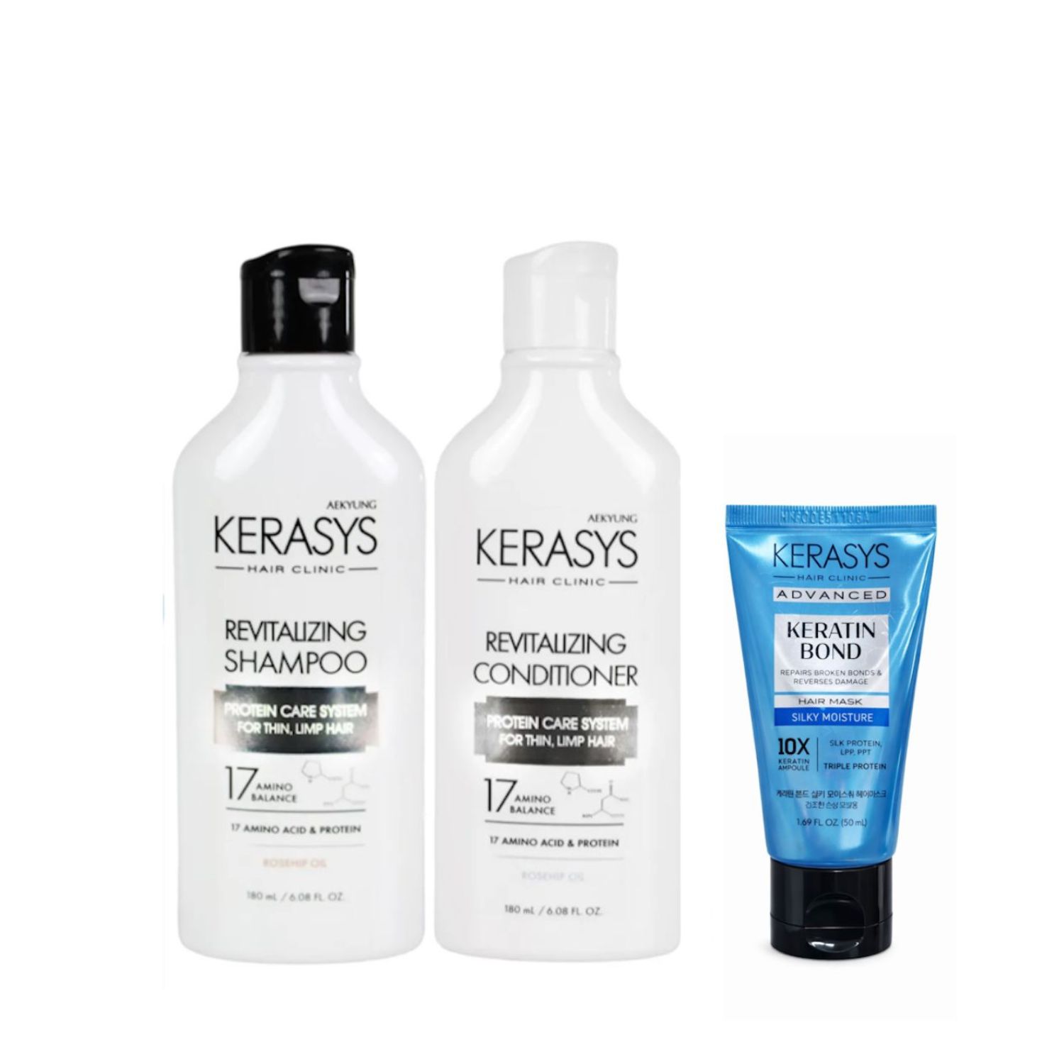 Kerasys Kit (Duo Revitalizing 180ml + Máscara Silk Moisture 50ml)