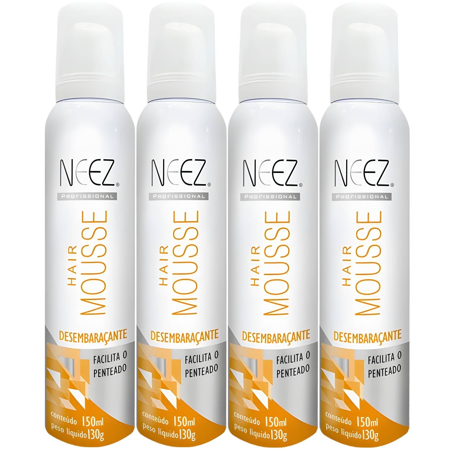 Kit 4 Mousse Desembaraçante Capilar Neez Finalizador Facilita Penteado Hidratante Ação Rápida 150ml