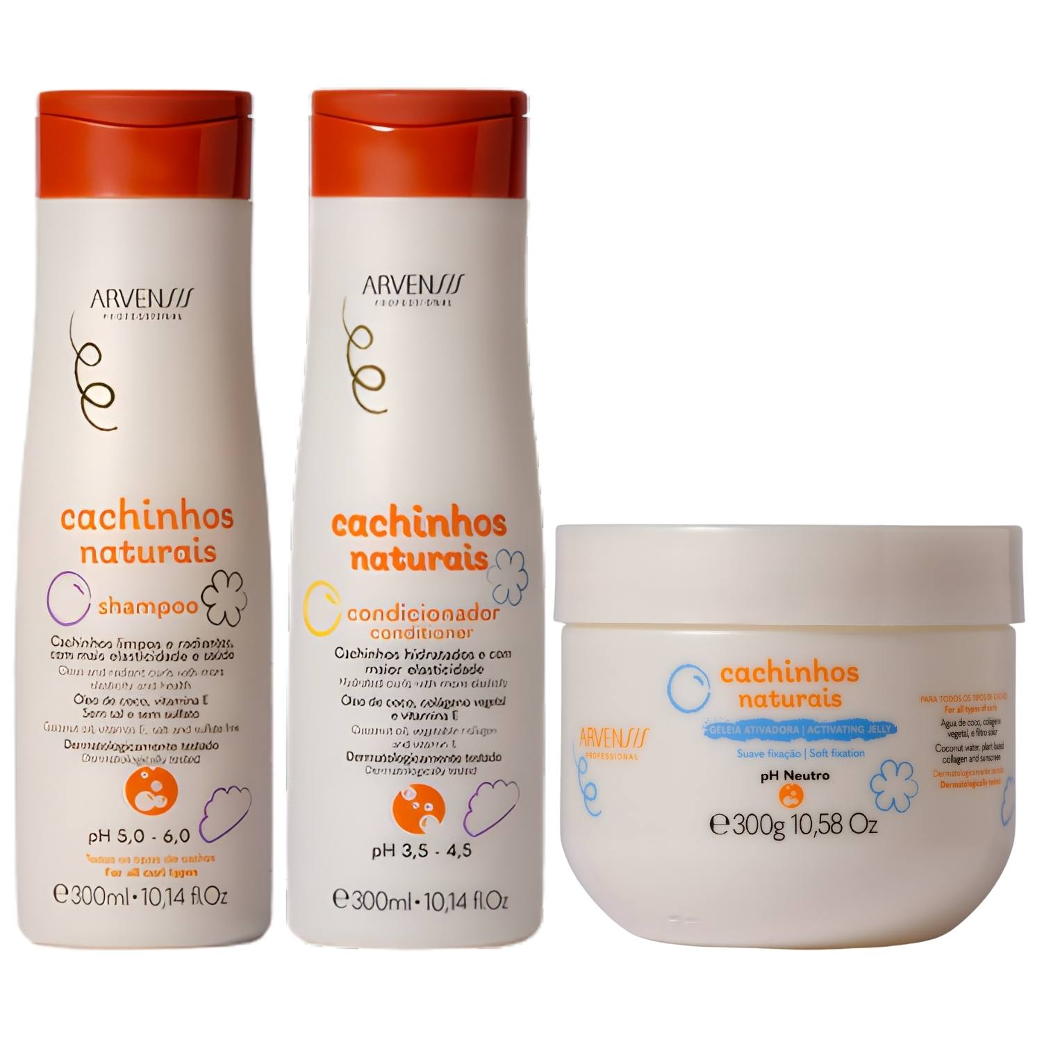 Kit Shampoo Condicionador Gelatina Arvensis Cachinhos Naturais Linha Infantil Vegano Sem Sulfato
