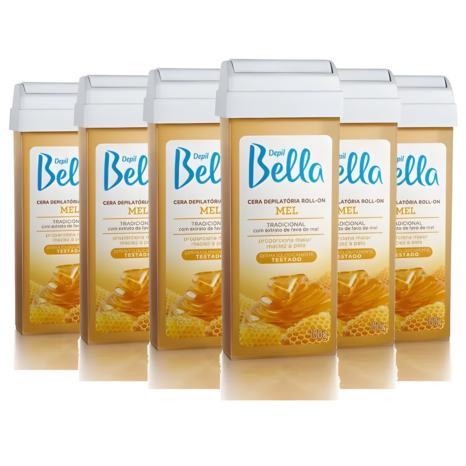 Cera de Mel Roll-on Profissional Depil Bella Kit com 6 Unidades