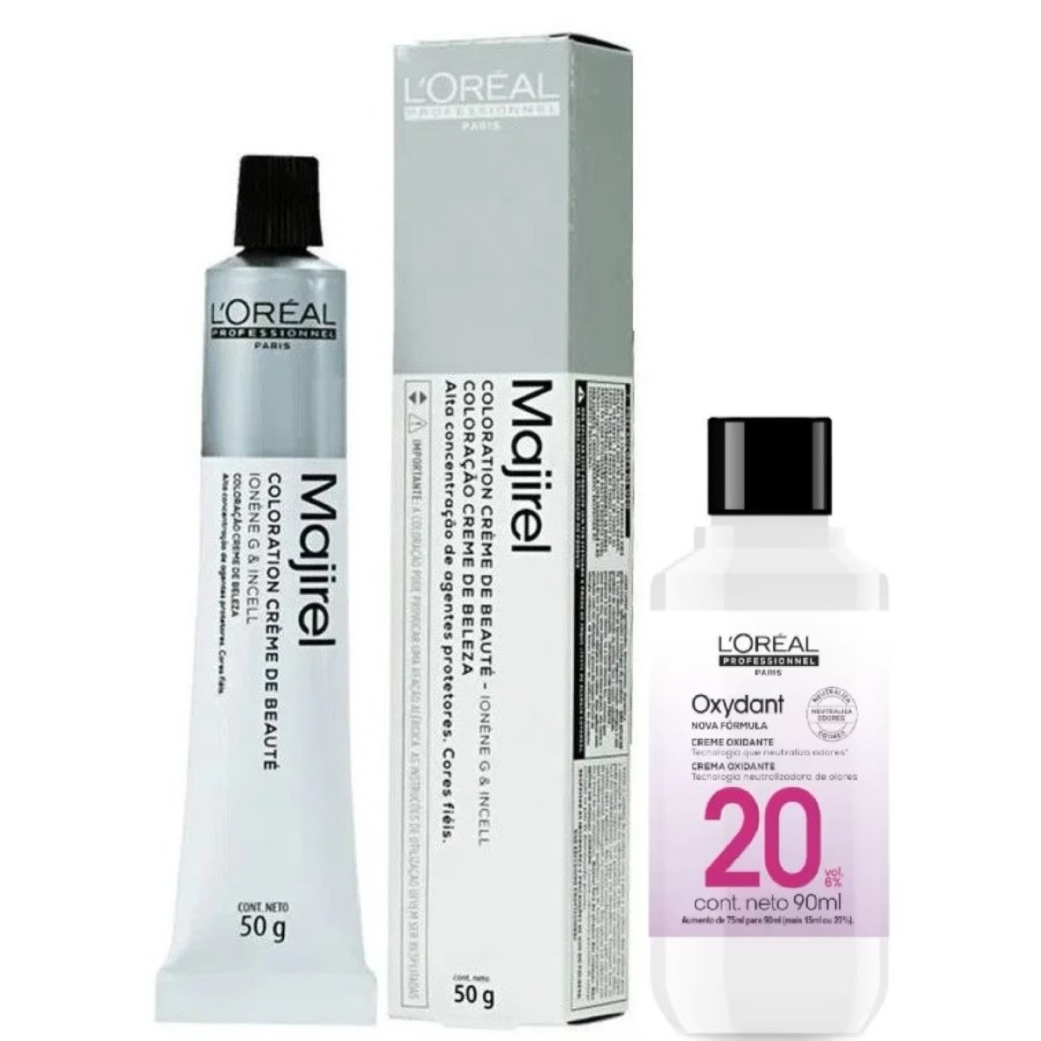 Kit L'Oréal Professionnel Majirel 5.0 Castanho Claro + Mini Oxydant Creme (2 Produtos)