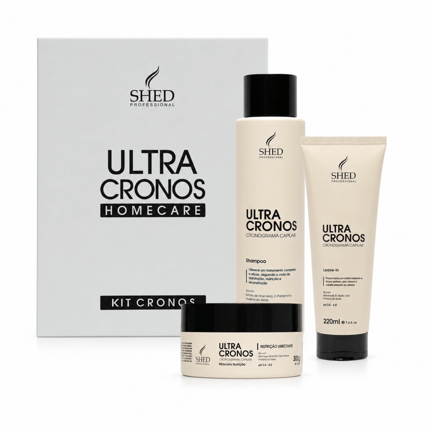 Kit Ultra Cronos Shed Professional: Nutrição Umectante 3 Passos