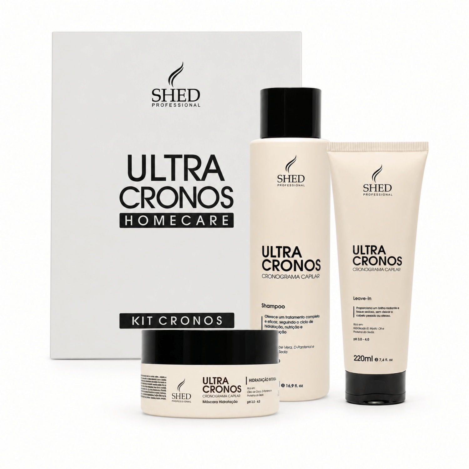 Kit Ultra Cronos Shed Professional: Hidratação Intensa 3 Passos