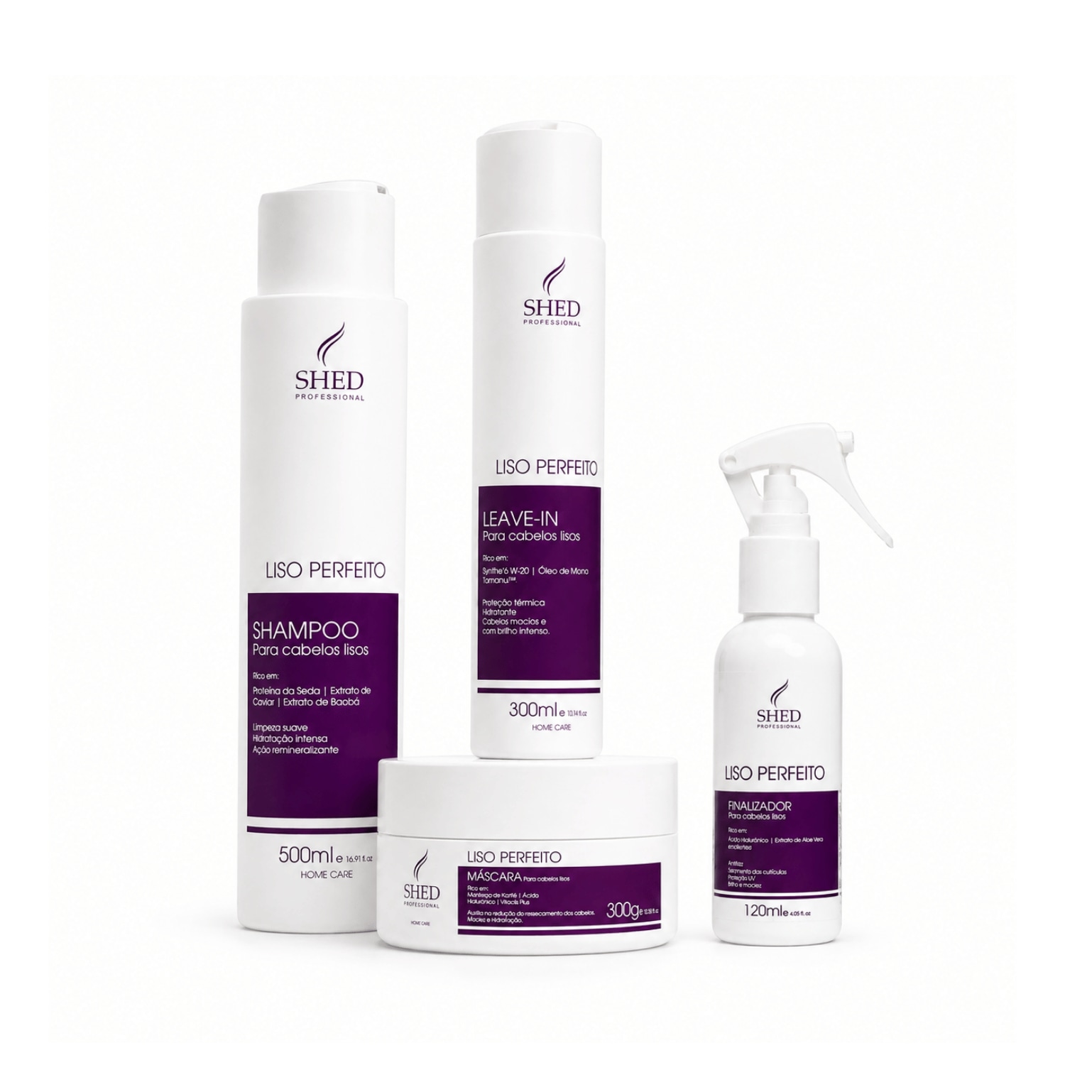 Kit Liso Perfeito Shed Professional: Hidratação Intensa e Liso Impecável + Finalizador