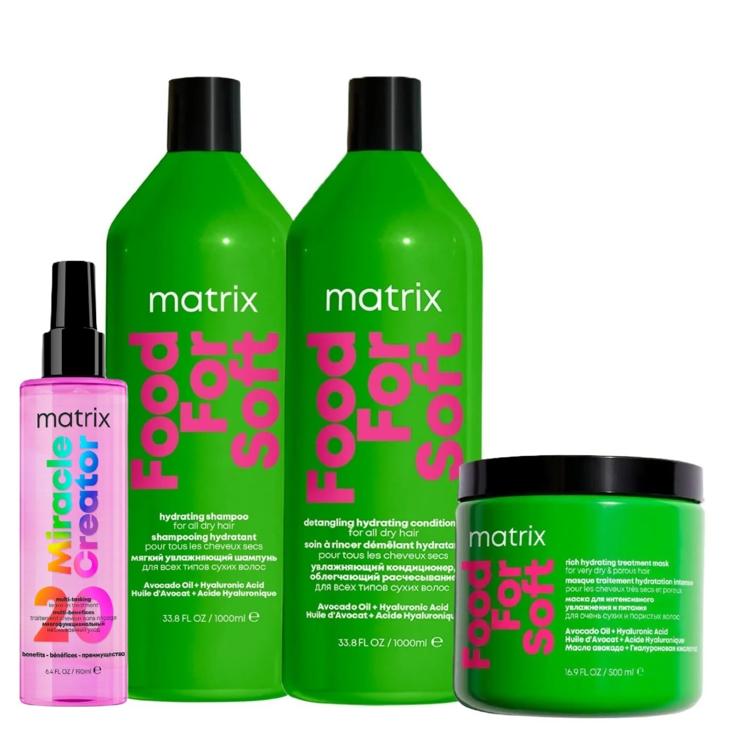 Kit Matrix Food For Soft Hidratação Completa Salon (4 Produtos)