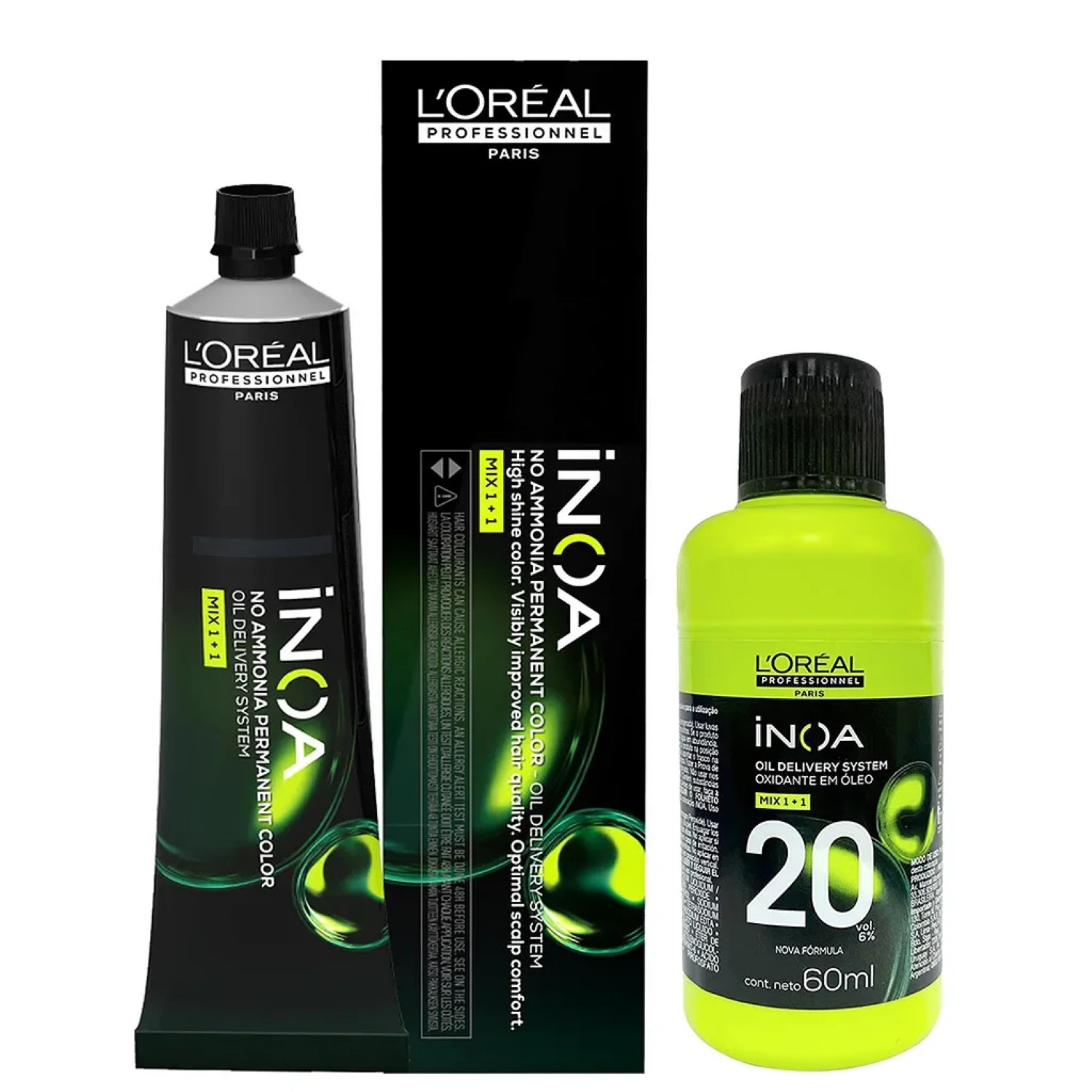 Kit L'Oréal Professionnel Coloração Inoa 7.0 - Louro Profundo + Mini Oxidante 60ml