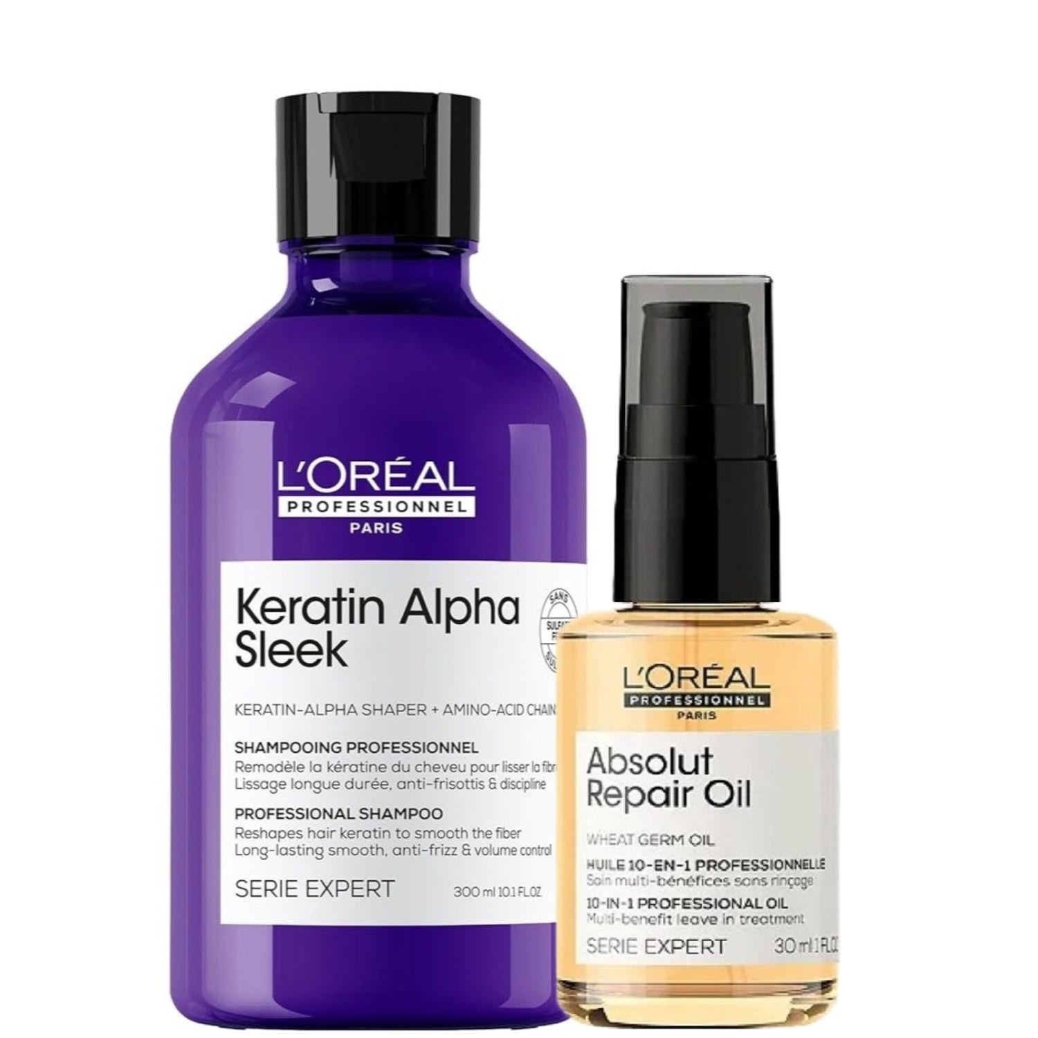 Duo L'Oréal Professionnel Keratin Alpha Sleek Absolut Oil 10 in 1 for Home (2 Produtos)
