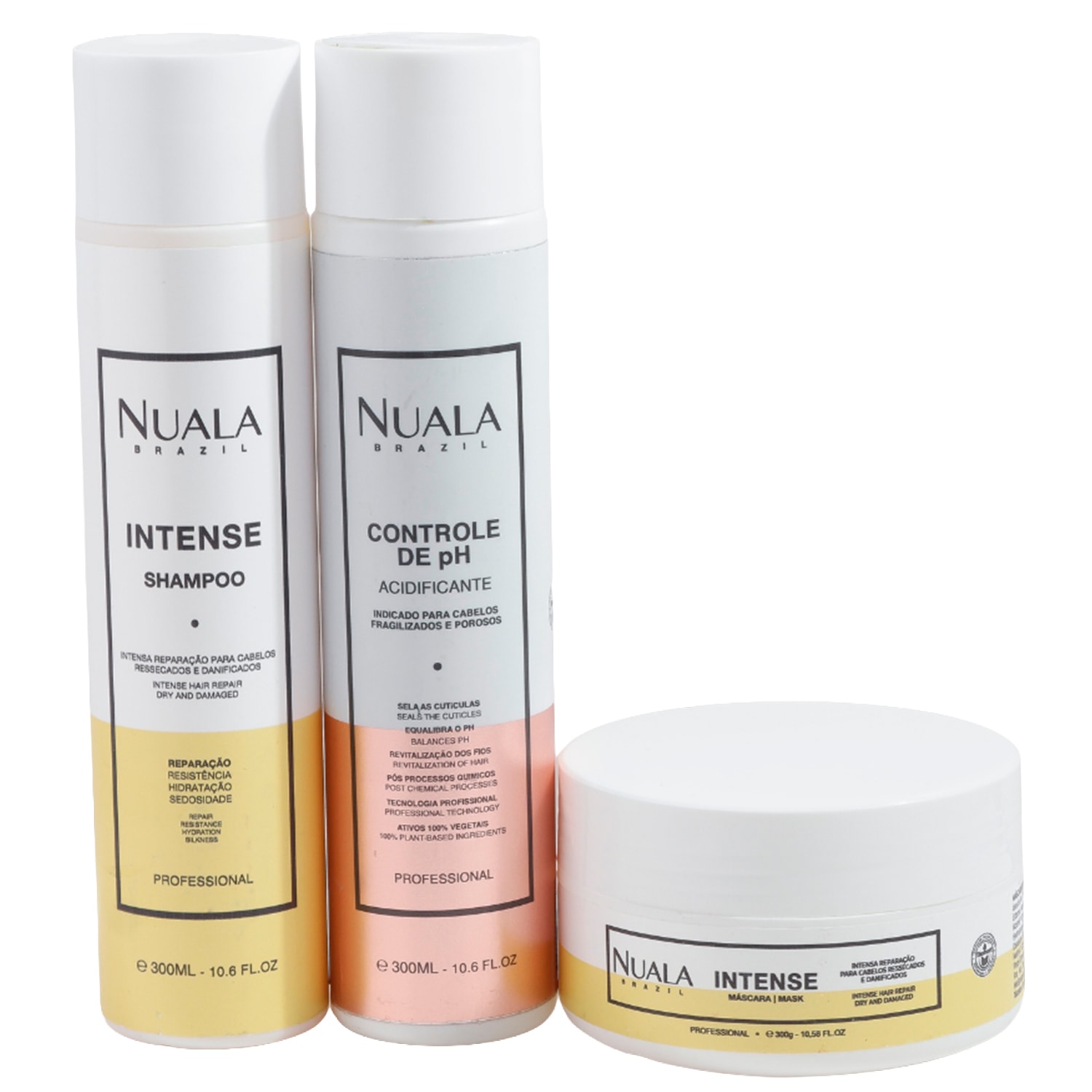 Kit Nuala Reconstrução Intense Shampoo + Máscara + Acidificante (3 Produtos)