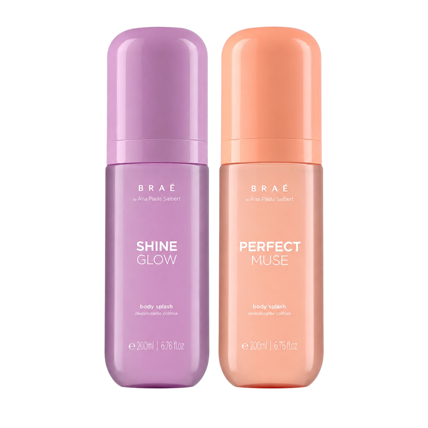 Kit Duo Braé by Ana Paula Siebert Body Splash Shine Glow Desodorante Colônia 200ml + Body Splash Perfect Muse 200ml