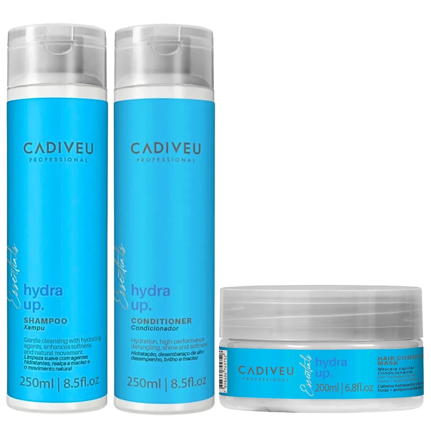 Kit Cadiveu Professional Hydra Up - Shampoo & Condicionador 250ml + Máscara 200ml