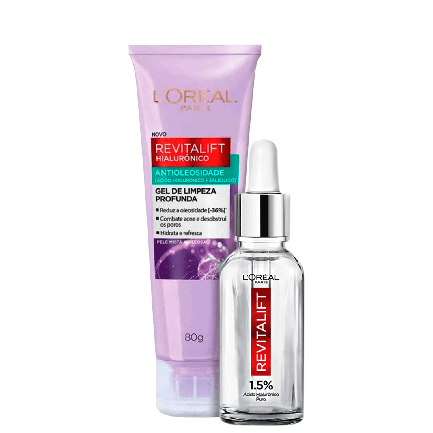 Kit L'Oréal Paris Revitalift Hialurônico - Sérum Redutor de Linhas 15ml + Gel de Limpeza 80g