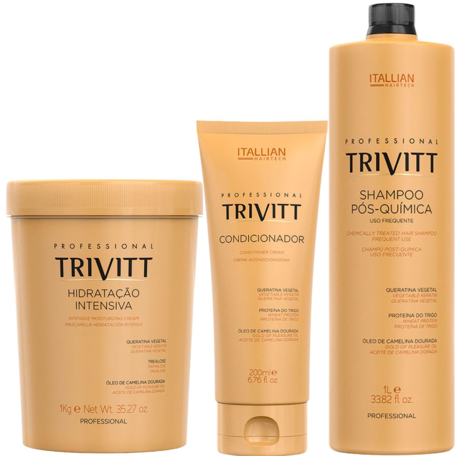 Kit Itallian Hairtech Professional Trivitt Trio Regenerador (3 Produtos)