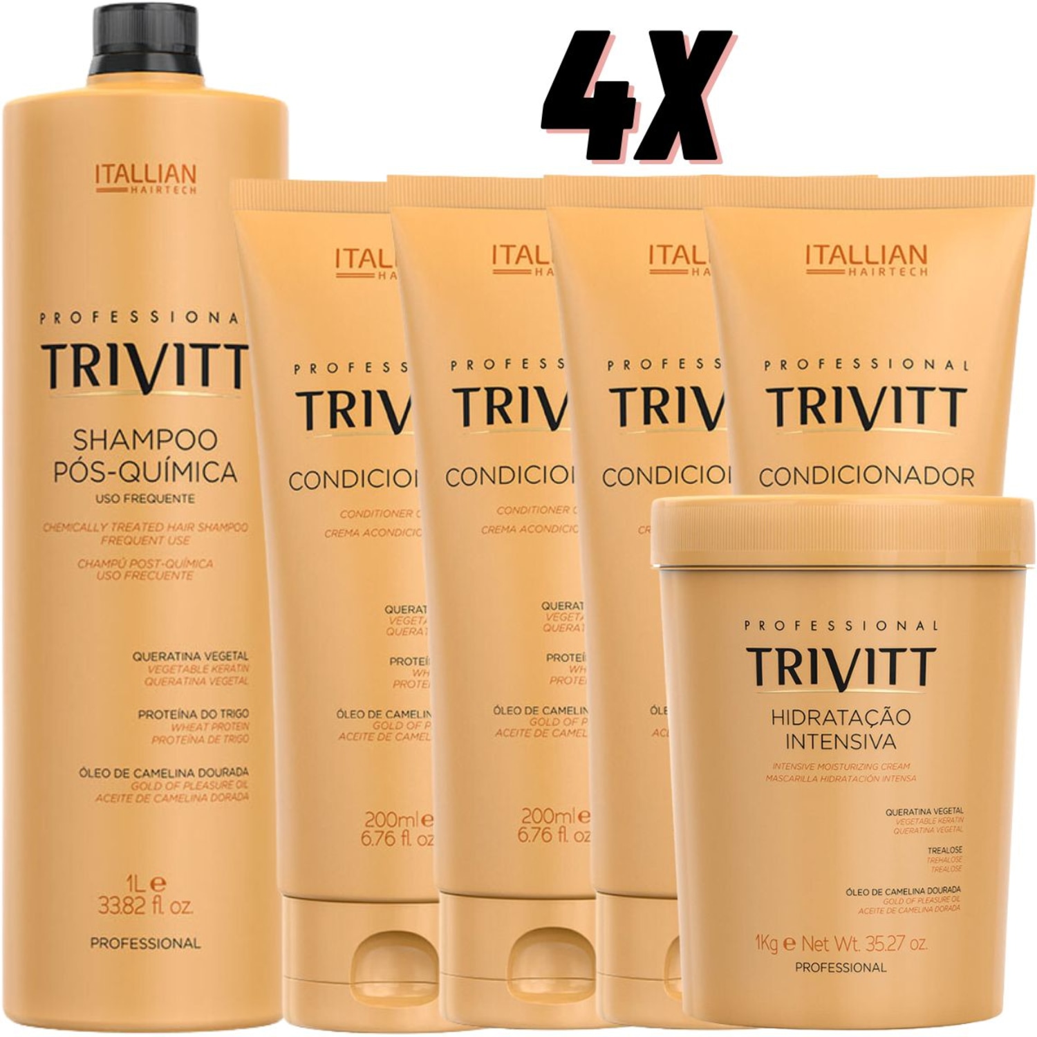 Kit Itallian Hairtech Professional Trivitt Condicionamento Intensivo (6 Produtos)