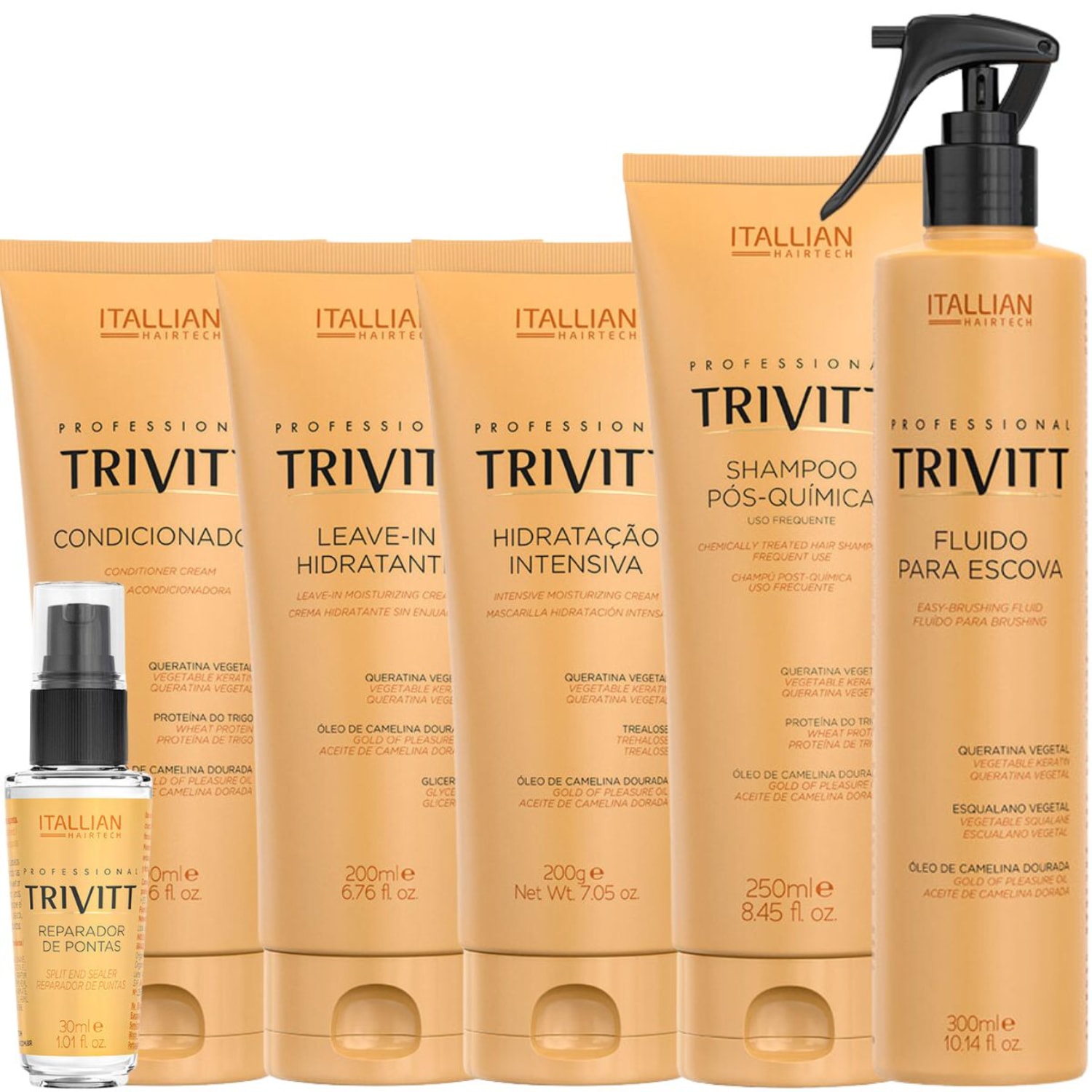 Kit Itallian Hairtech Professional Trivitt Tratamento Reparador (6 Produtos)