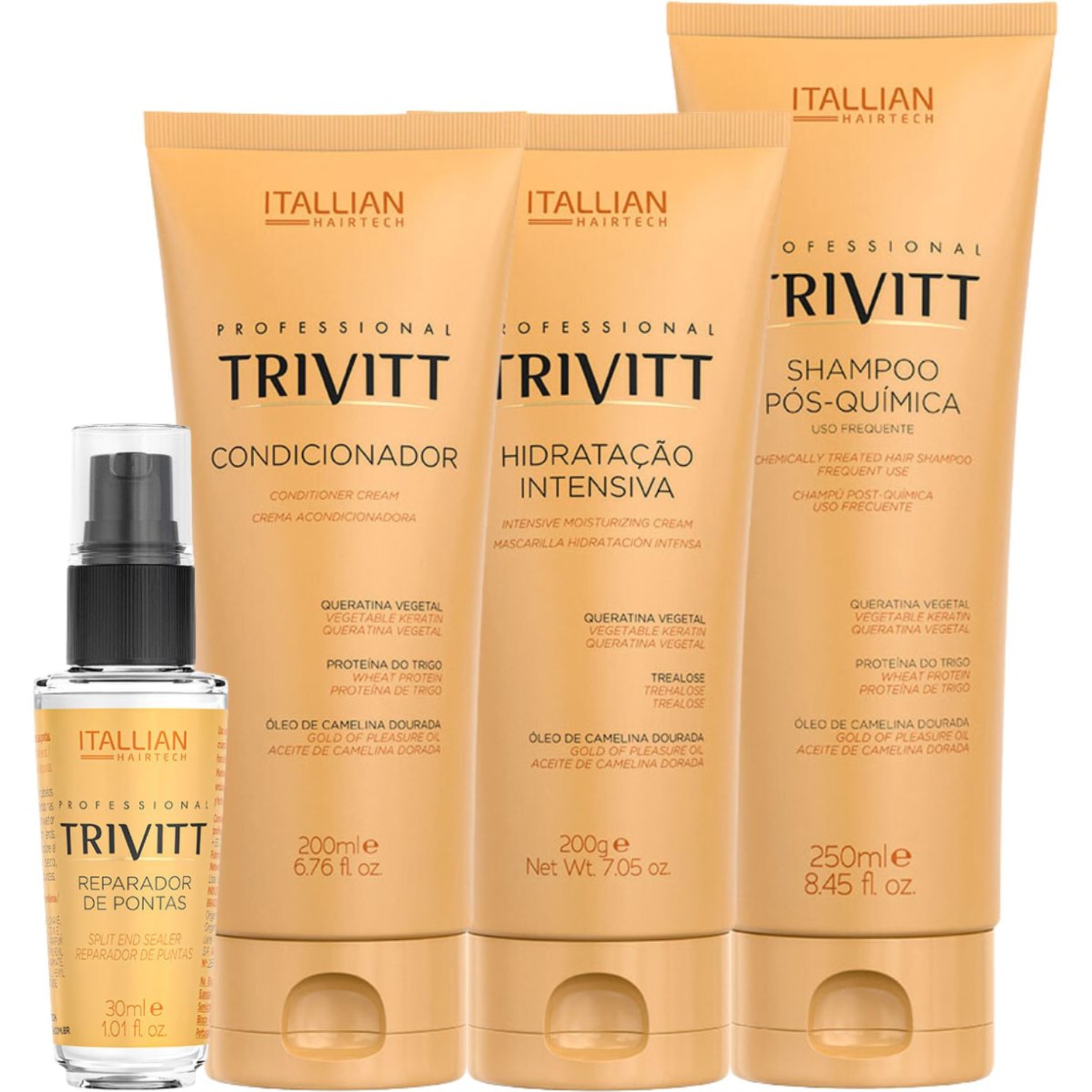 Kit Itallian Hairtech Professional Trivitt Reparação Diária (4 Produtos)