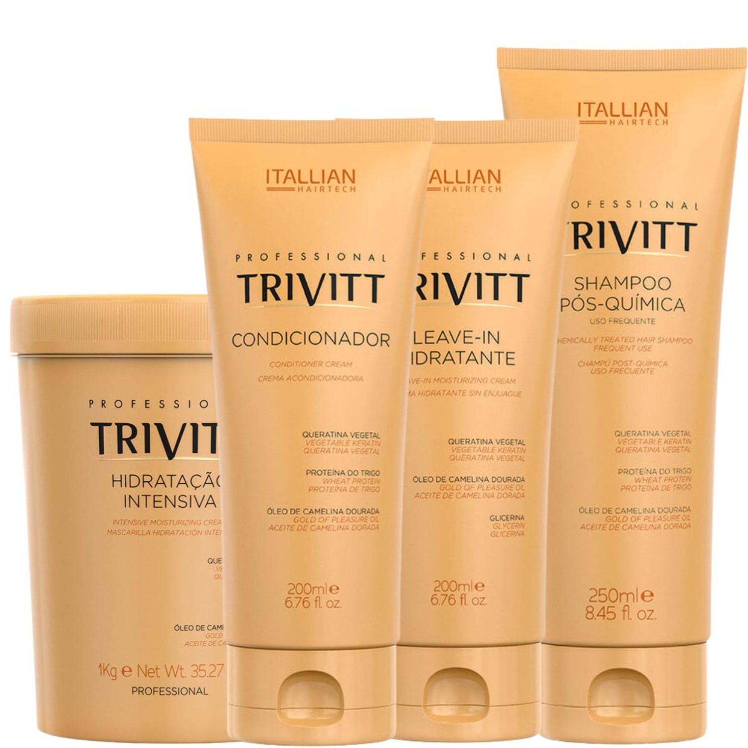Kit Itallian Hairtech Professional Trivitt Tratamento Intenso (4 Produtos)
