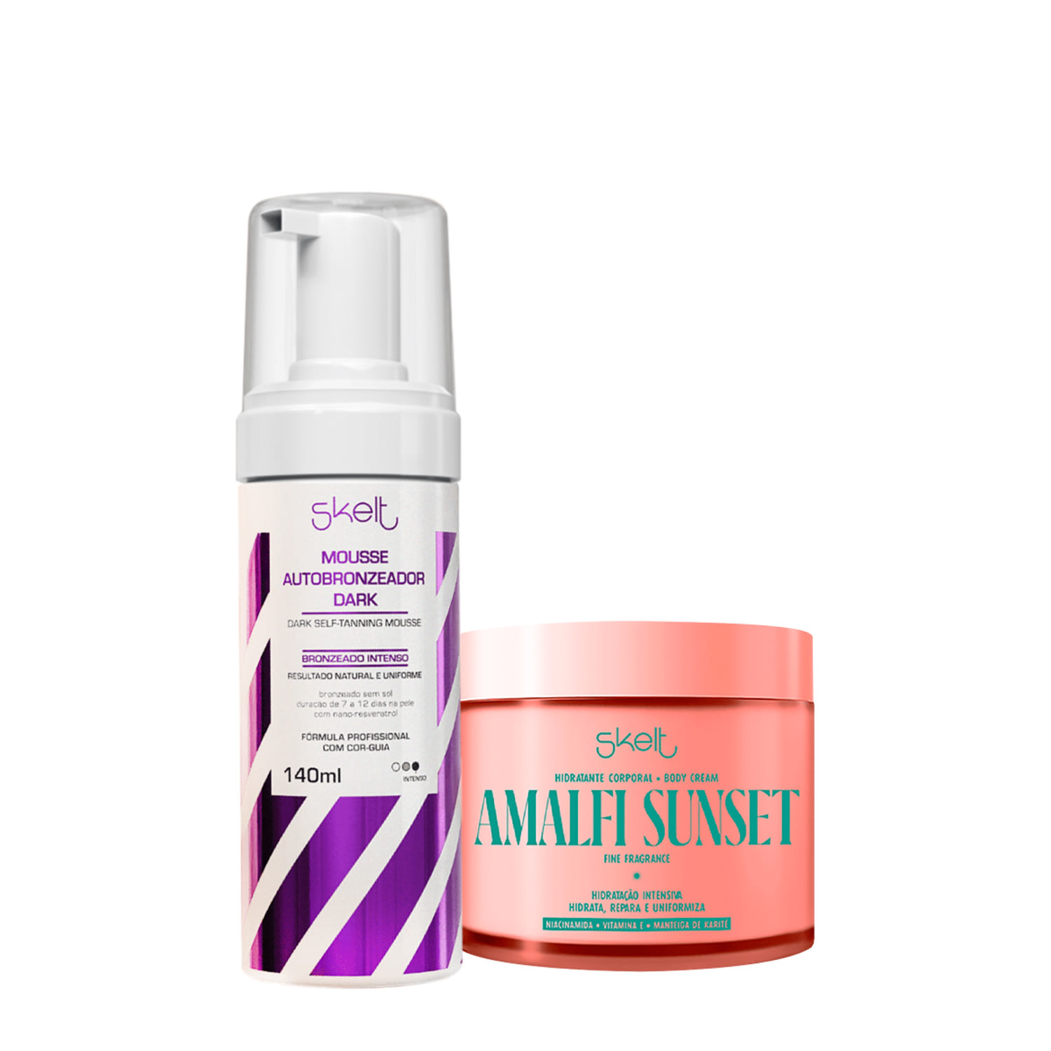 Kit Skelt Red Carpet Glow Hidratante Corporal Amalfi Sunset Mousse (2 produtos)