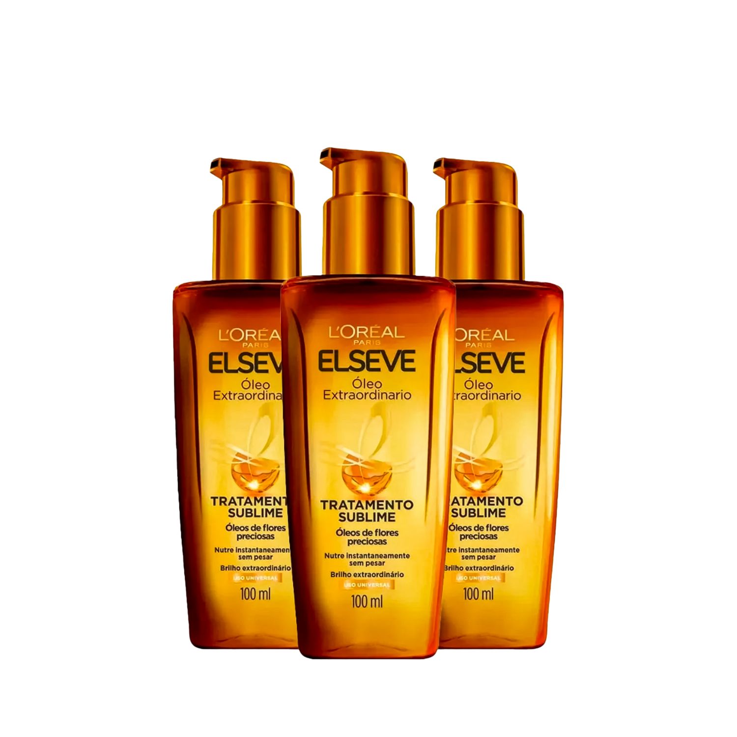 Kit Elseve L'Oréal Paris Óleo Extraordinário Triple (3 Unidades)