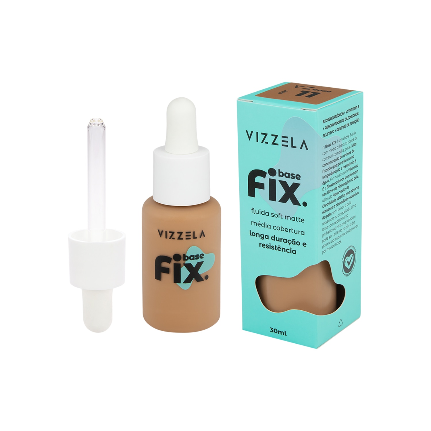 Vizzela Cosméticos Fix Cor 11 - Base Líquida 30ml