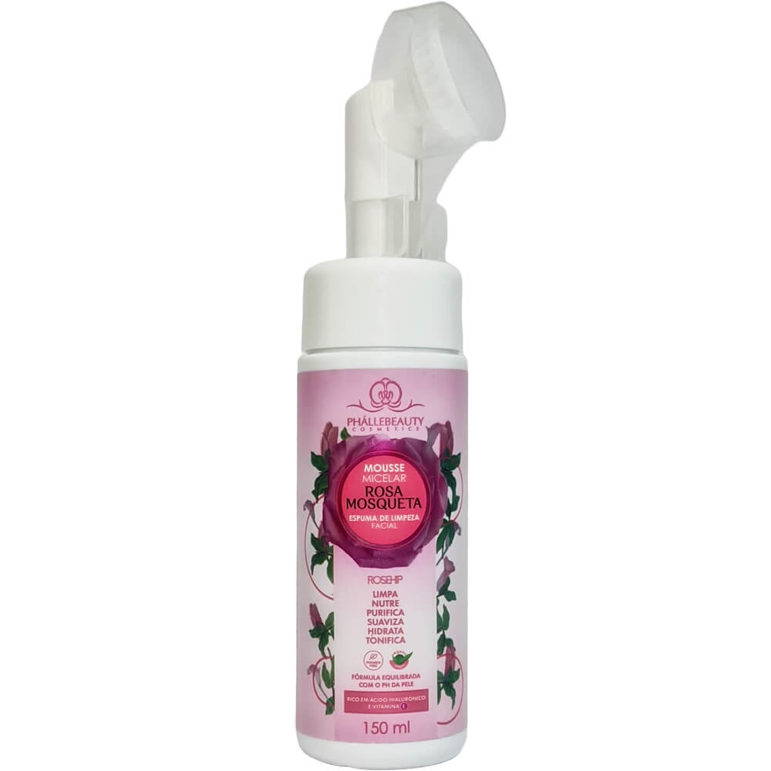 Phállebeauty Rosa Mosqueta - Mousse Micelar Espuma de Limpeza Facial 150ml