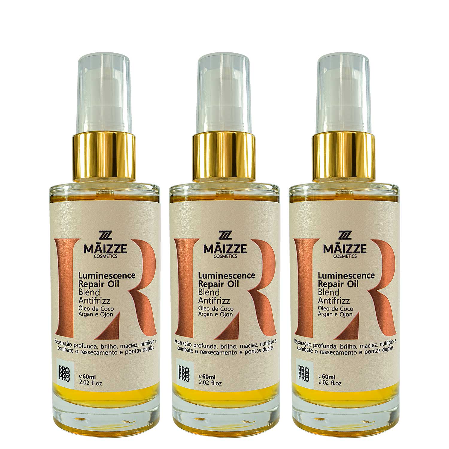 Kit Maizze Luminescence Repair Óleo Capilar 60ML (3 produtos)