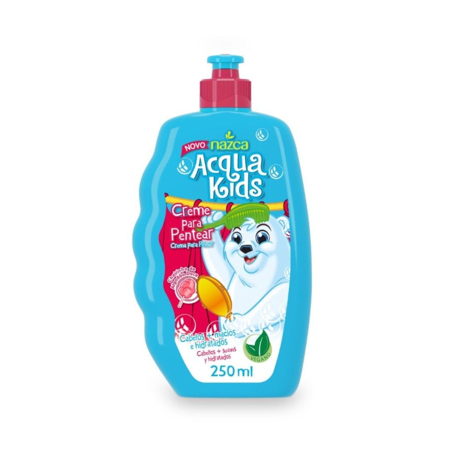 Creme Para Pentear Nazca Acqua Kids Infantil Algodão Doce 250ml