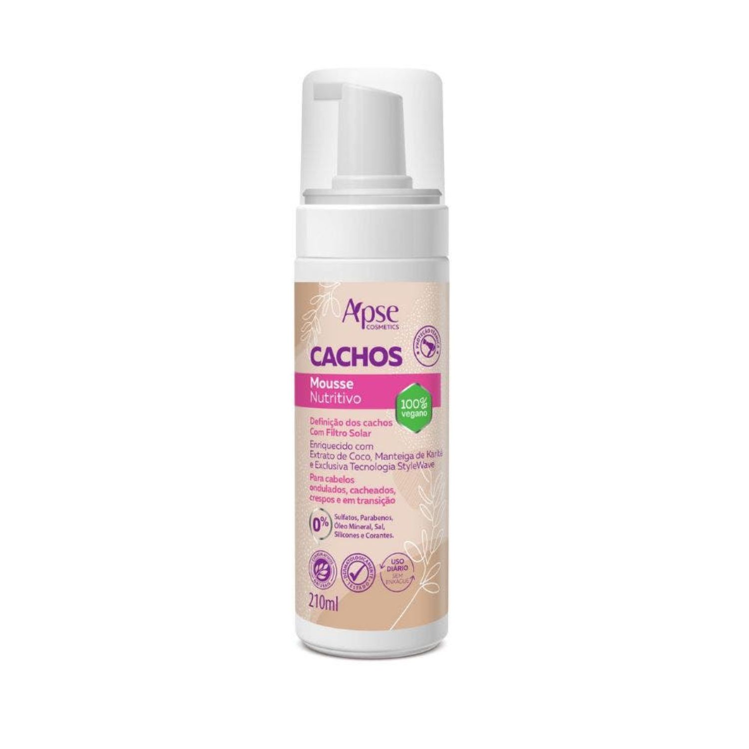 Mousse Capiliar Apse Nutritivo Cachos 210ml