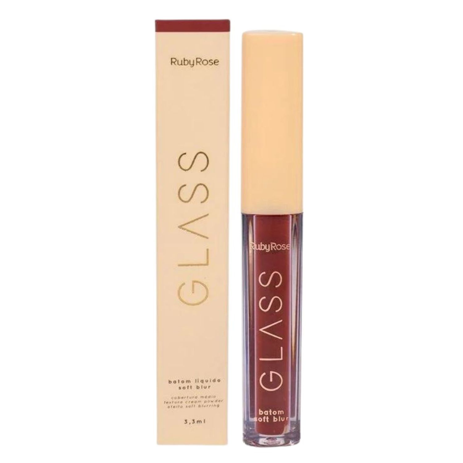 Ruby Rose Glass Soft Blur Bg04 - Batom Líquido 3,3ml