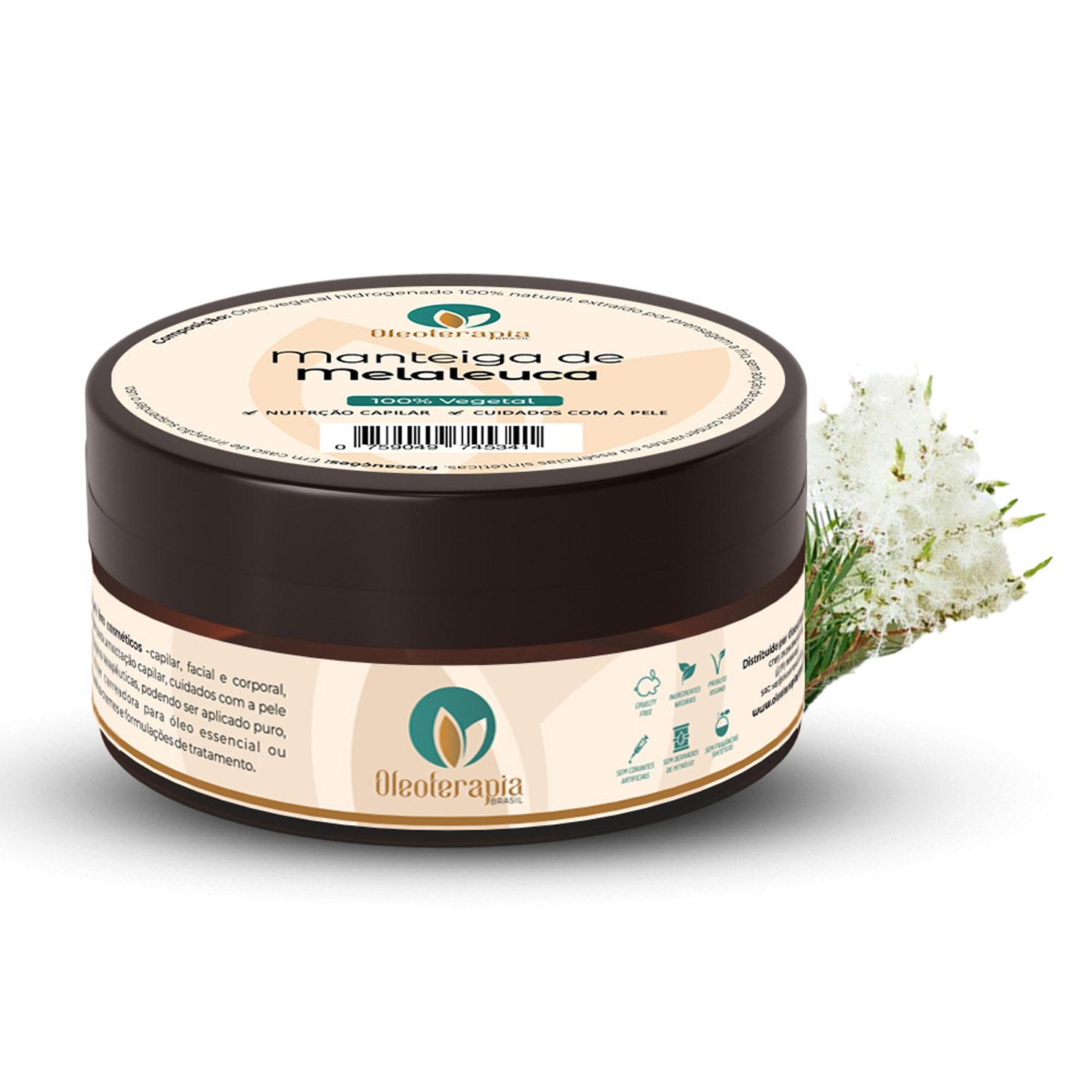 Oleoterapia Brasil Manteiga de Melaleuca - Manteiga Corporal e Capilar 60g