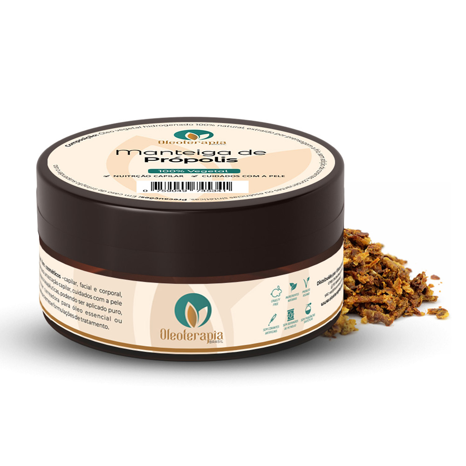 Oleoterapia Brasil Própolis - Manteiga Corporal e Capilar 60g