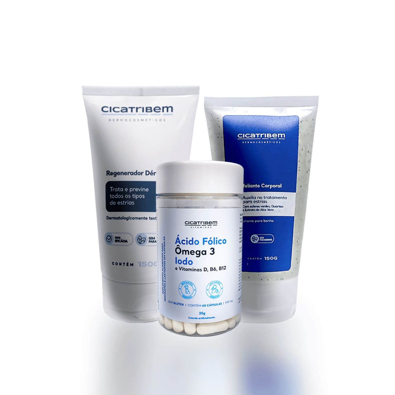 Kit Cicatribem Hidratante Esfoliante Multivitamínico (3 Produtos)