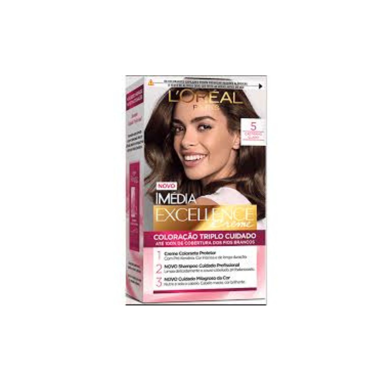 TINTURA PERMANENTE IMÉDIA EXCELLENCE CREME 5 CASTANHO CLARO 1 UNIDADE