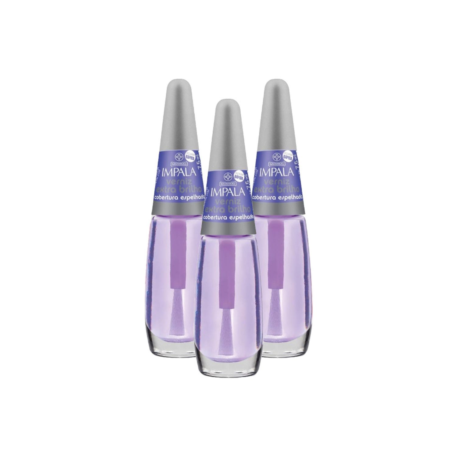 Kit Esmalte Impala Trat Vernix Extra Brilho (3 unidades)