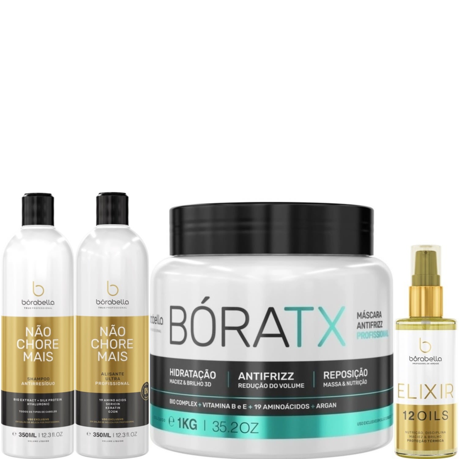 Borabella Kit Não Chore Mais 2x350ml + Bóratx 1kg + Elixir
