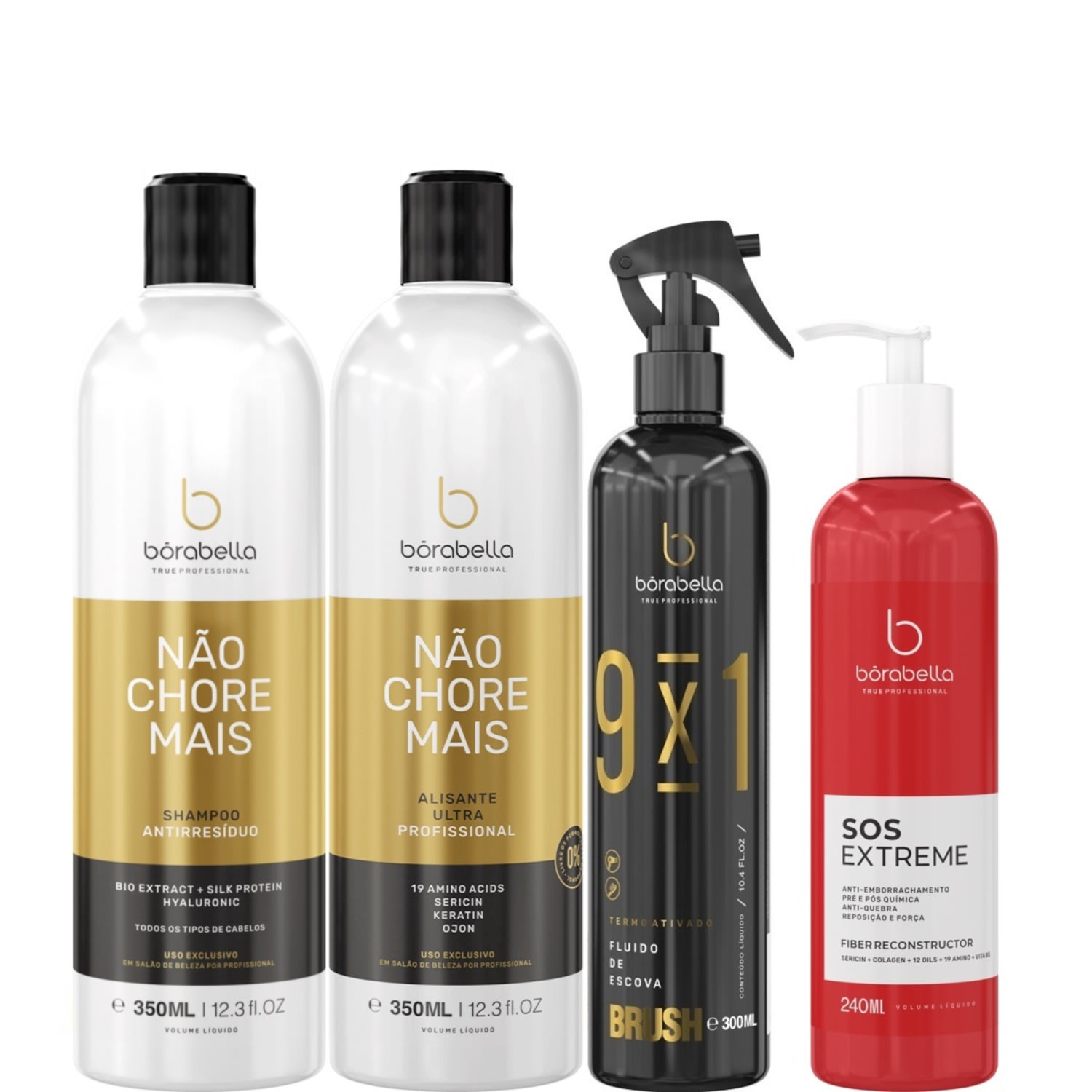 Borabella Kit Não Chore Mais 2x350ml + Fluido 300ml + SOS