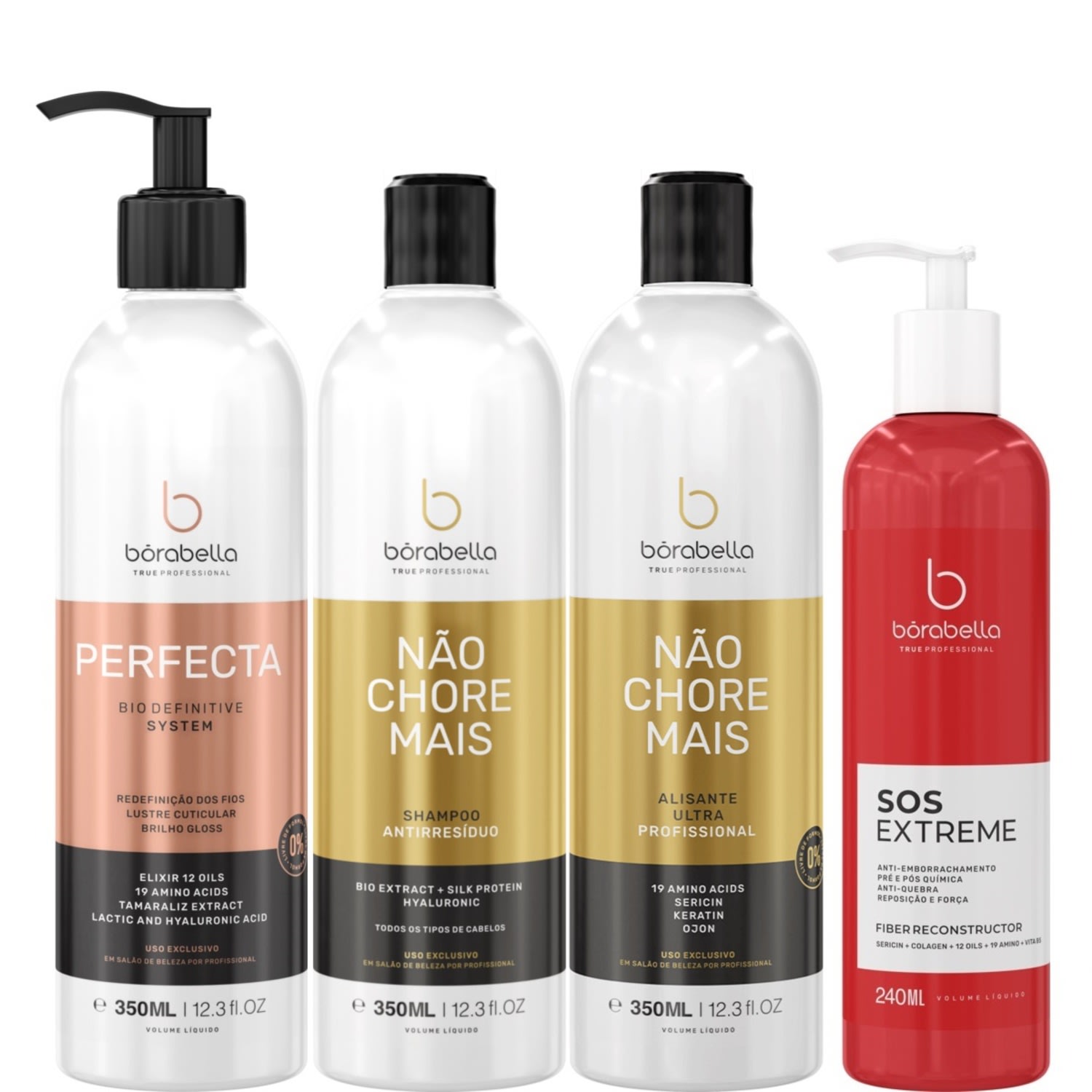 Borabella Kit Não Chore Mais 2x350ml + Perfecta 250ml + SOS