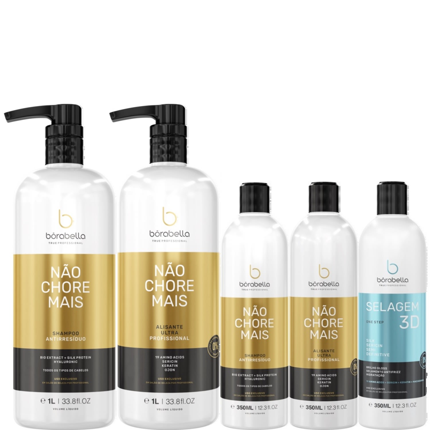 Borabella Kit Não Chore Mais 2x1L + Kit 2x350ml + Selagem 350ml