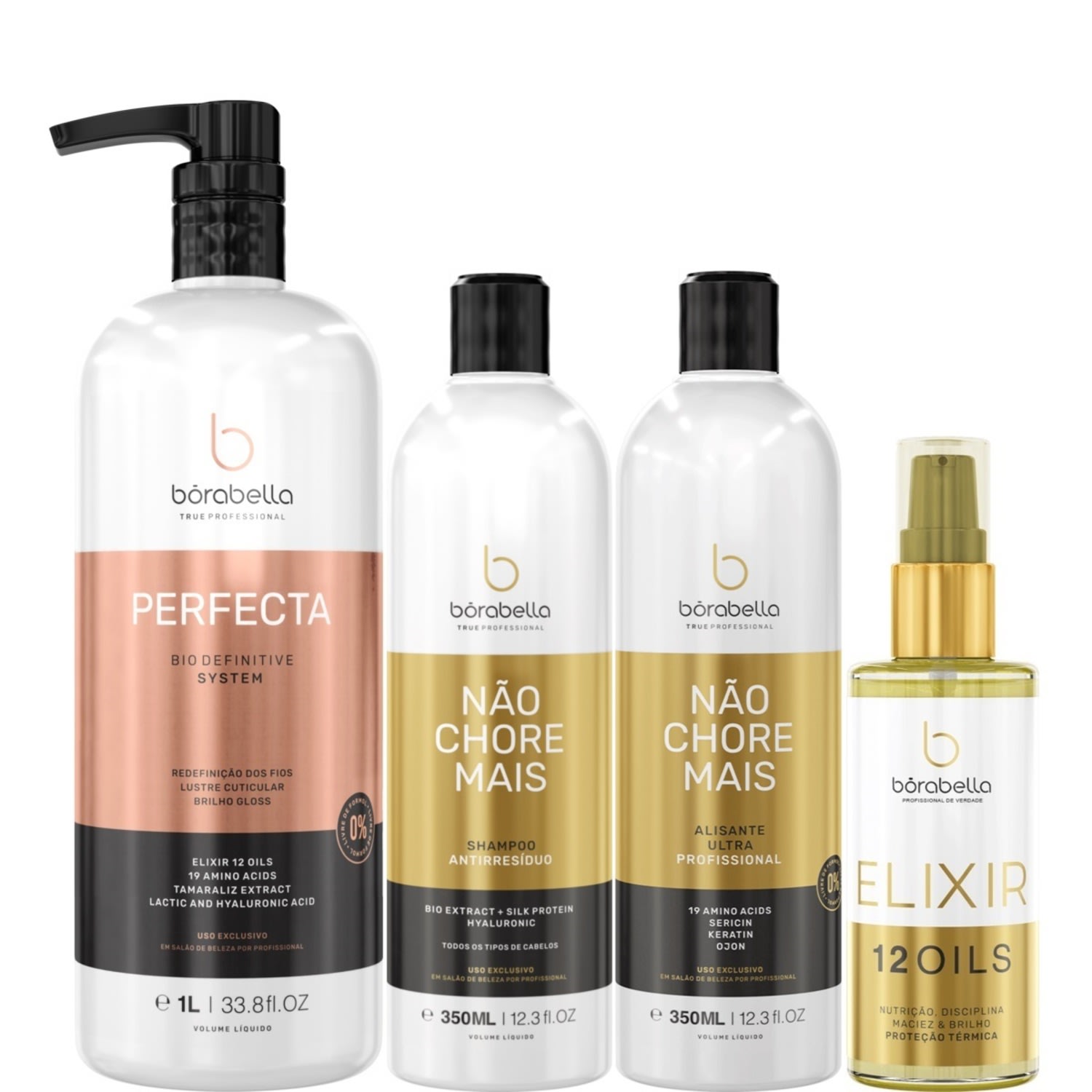 Borabella Perfecta 1L + Kit Não Chore Mais 350ml + Elixir