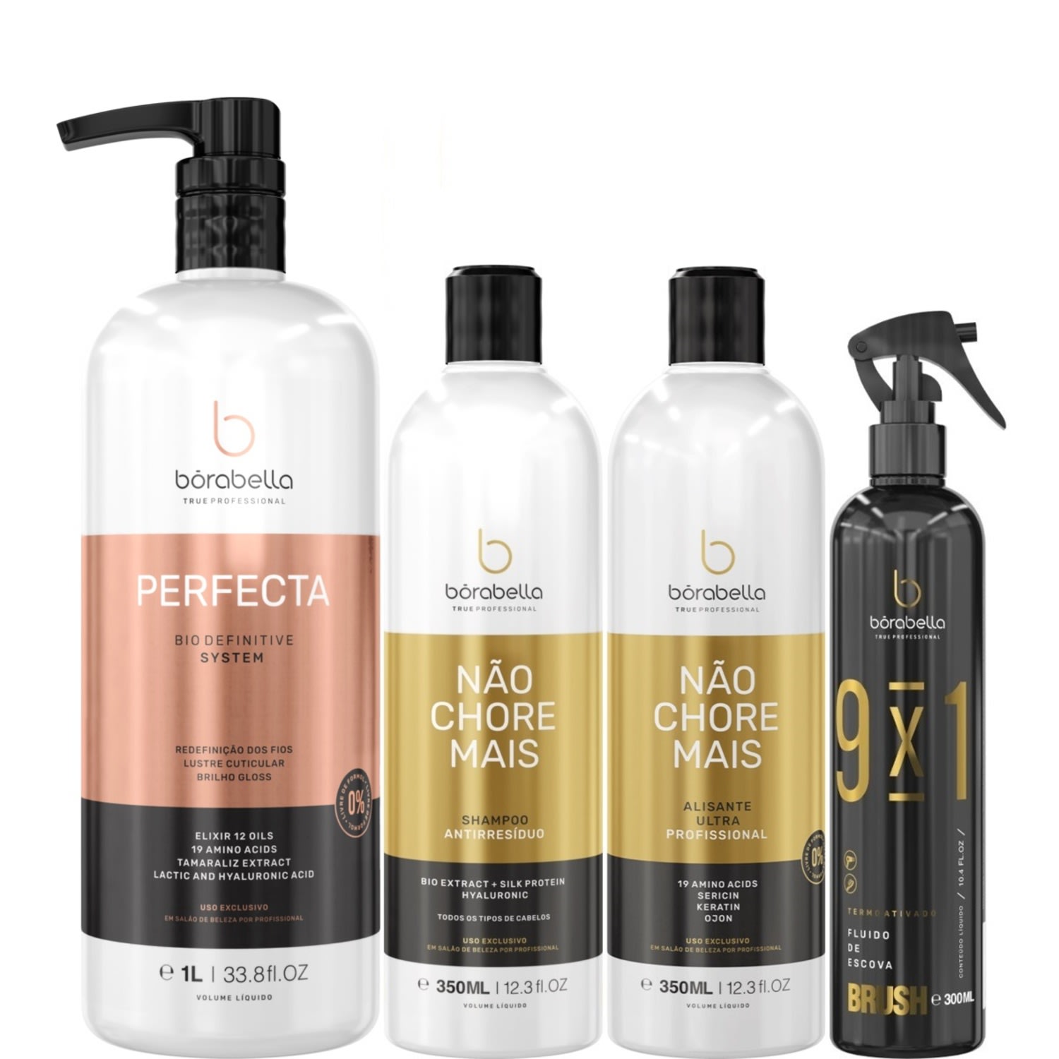 Borabella Perfecta 1L + Kit Não Chore Mais 2x350ml + Fluido