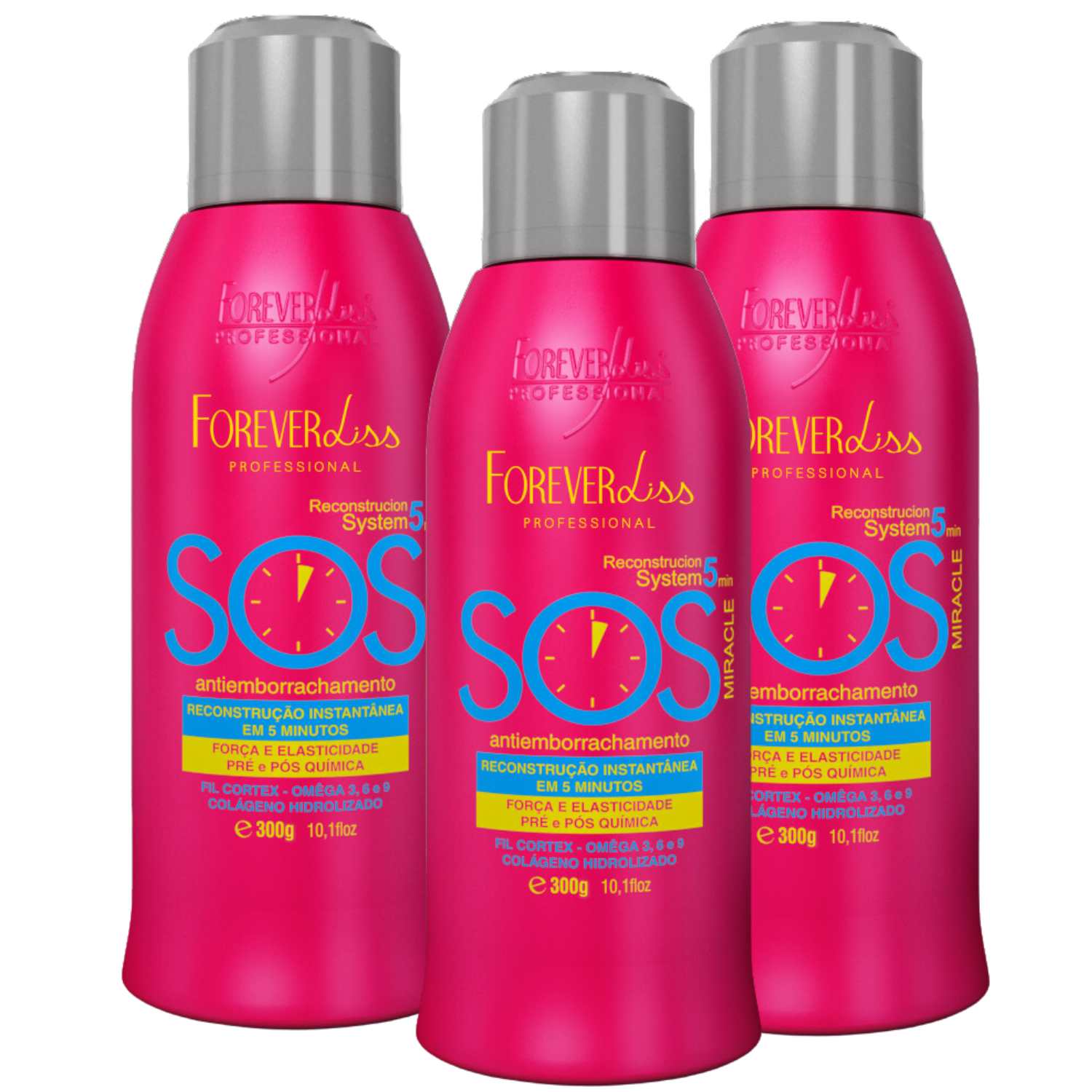 Kit Reconstrutor Forever Liss Sos 300ml 3 Unidades