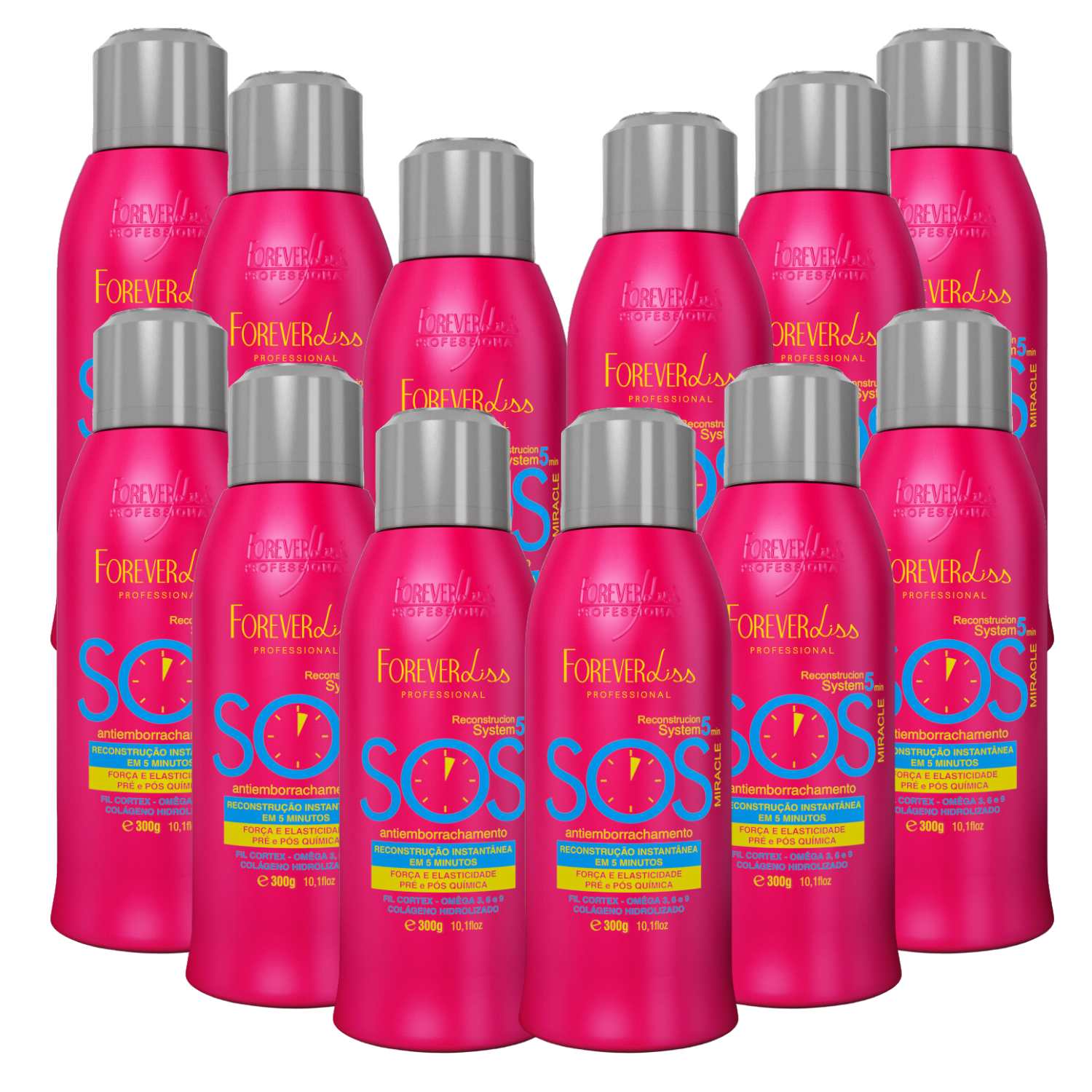 Kit Sos Reconstrutor Forever Liss 12 Unidades De 300ml Cada