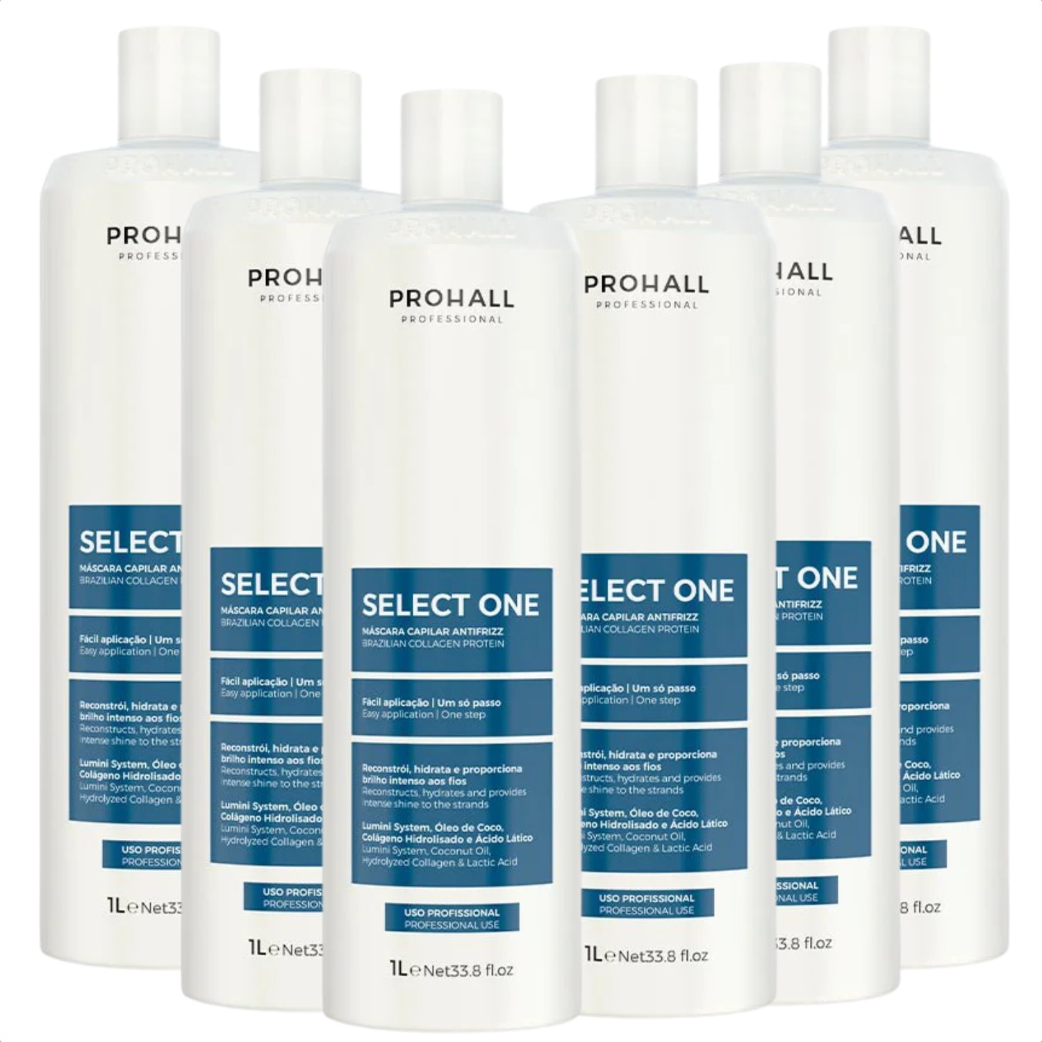 Kit Select one Prohall 1L Tratamento Capilar 6 Unidades