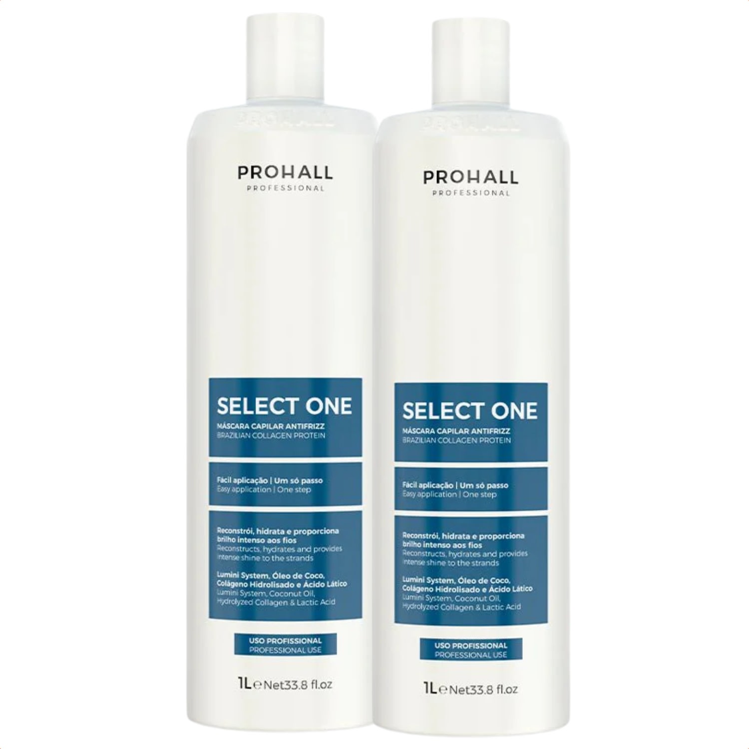 Kit Select One Prohall 1 Litro Tratamento Capilar 2 Unidades